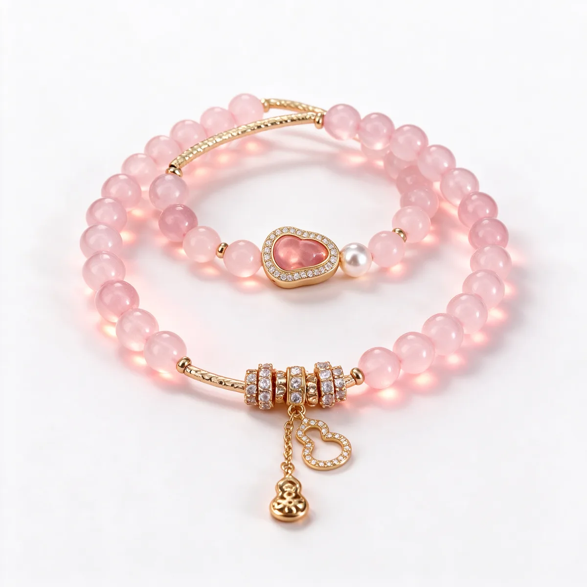 Gilded Times Rose Quartz Bracelet