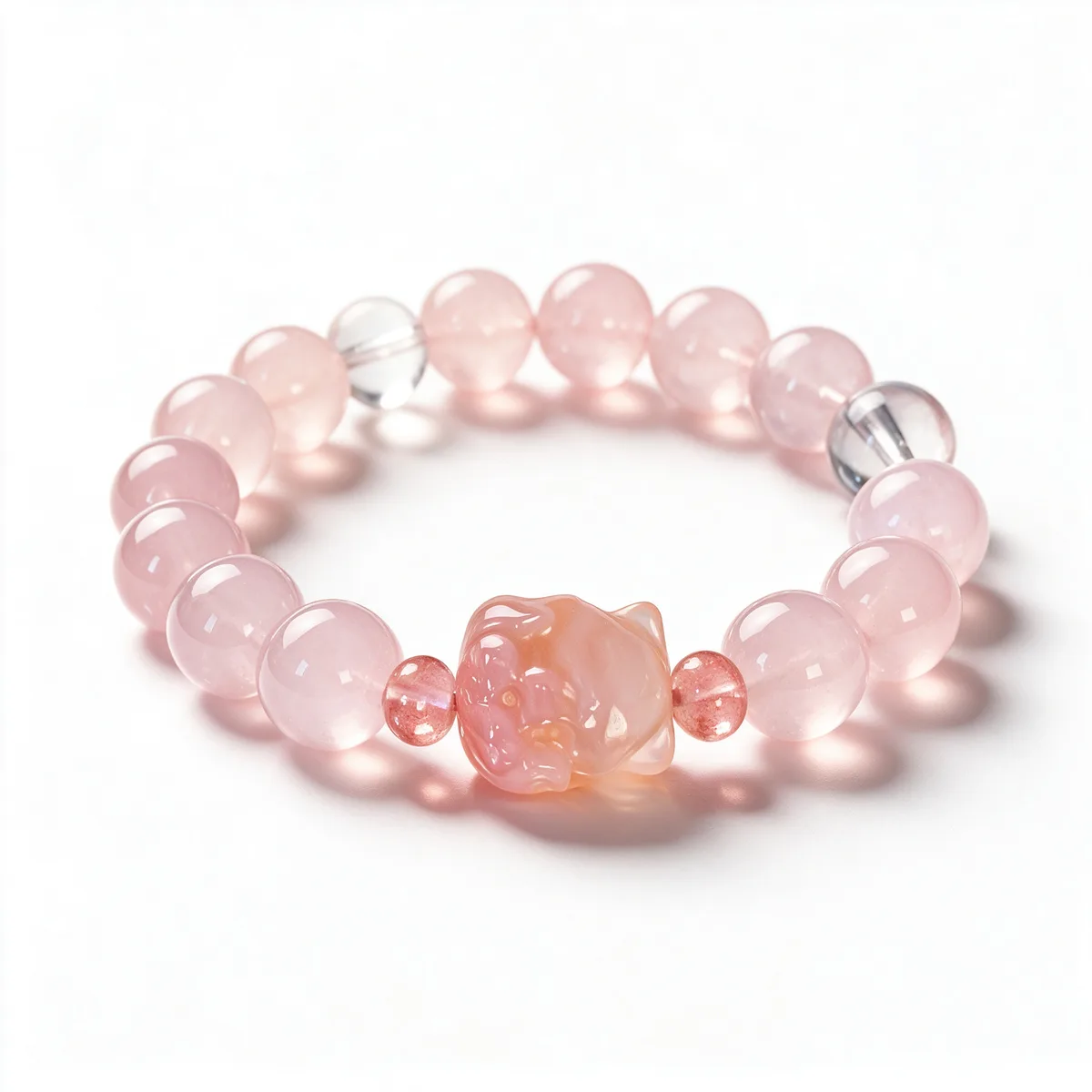 Nine Tail Fox Rose Quartz Bracelet 10mm