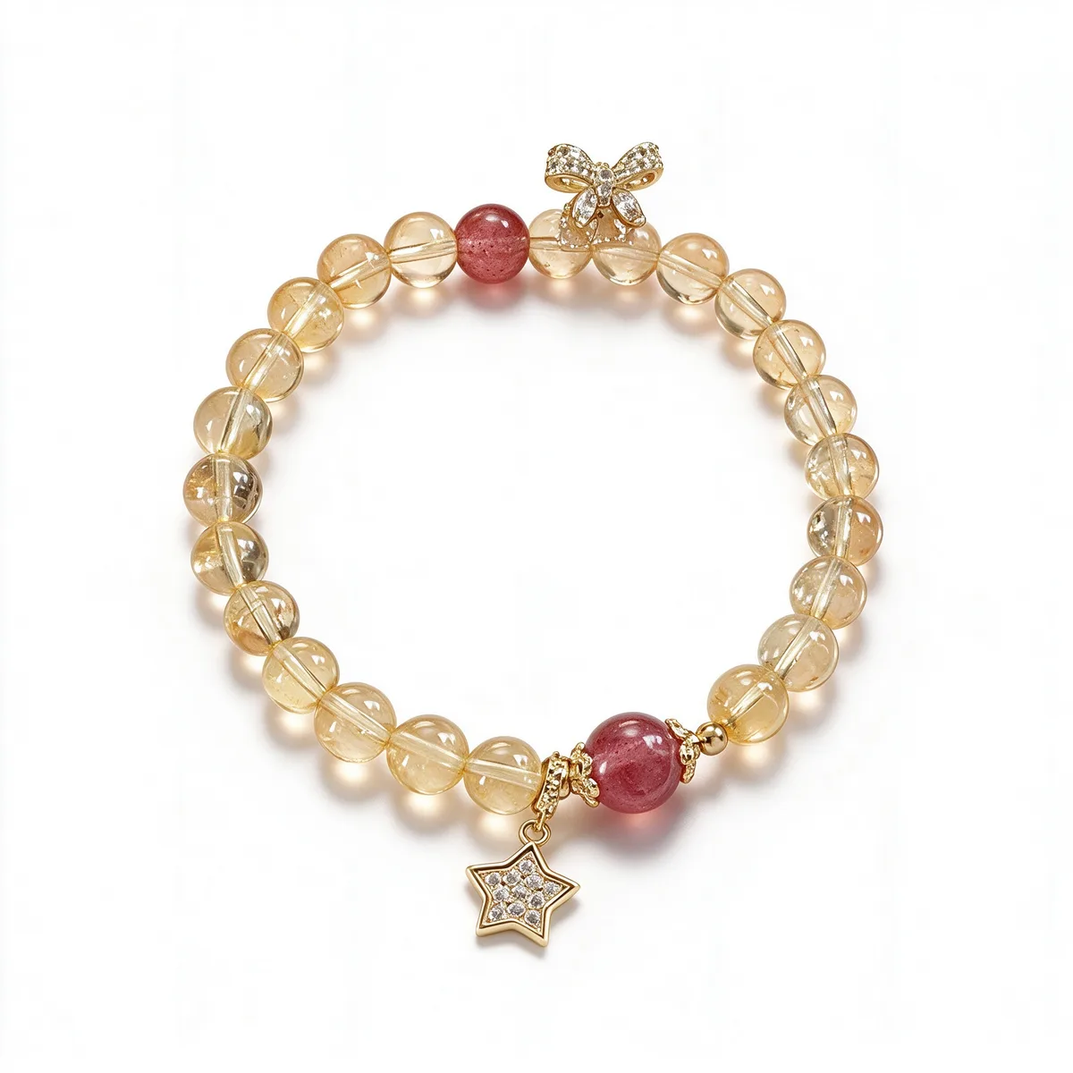 Strawberry Quartz Star Bracelet