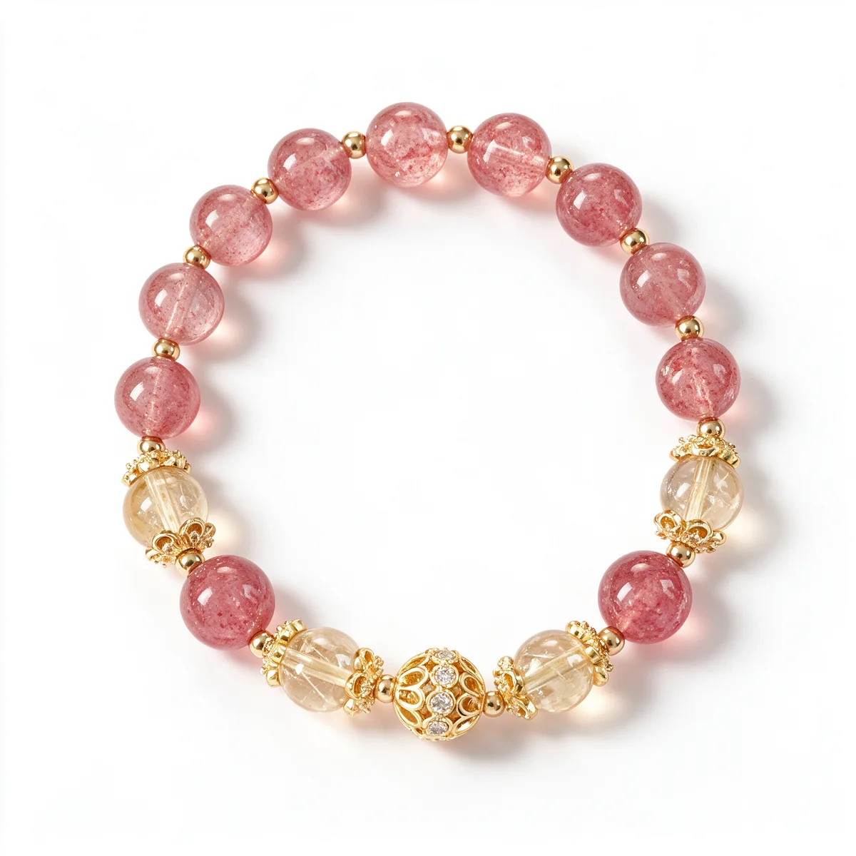 Strawberry Quartz Fortune Turn Bracelet