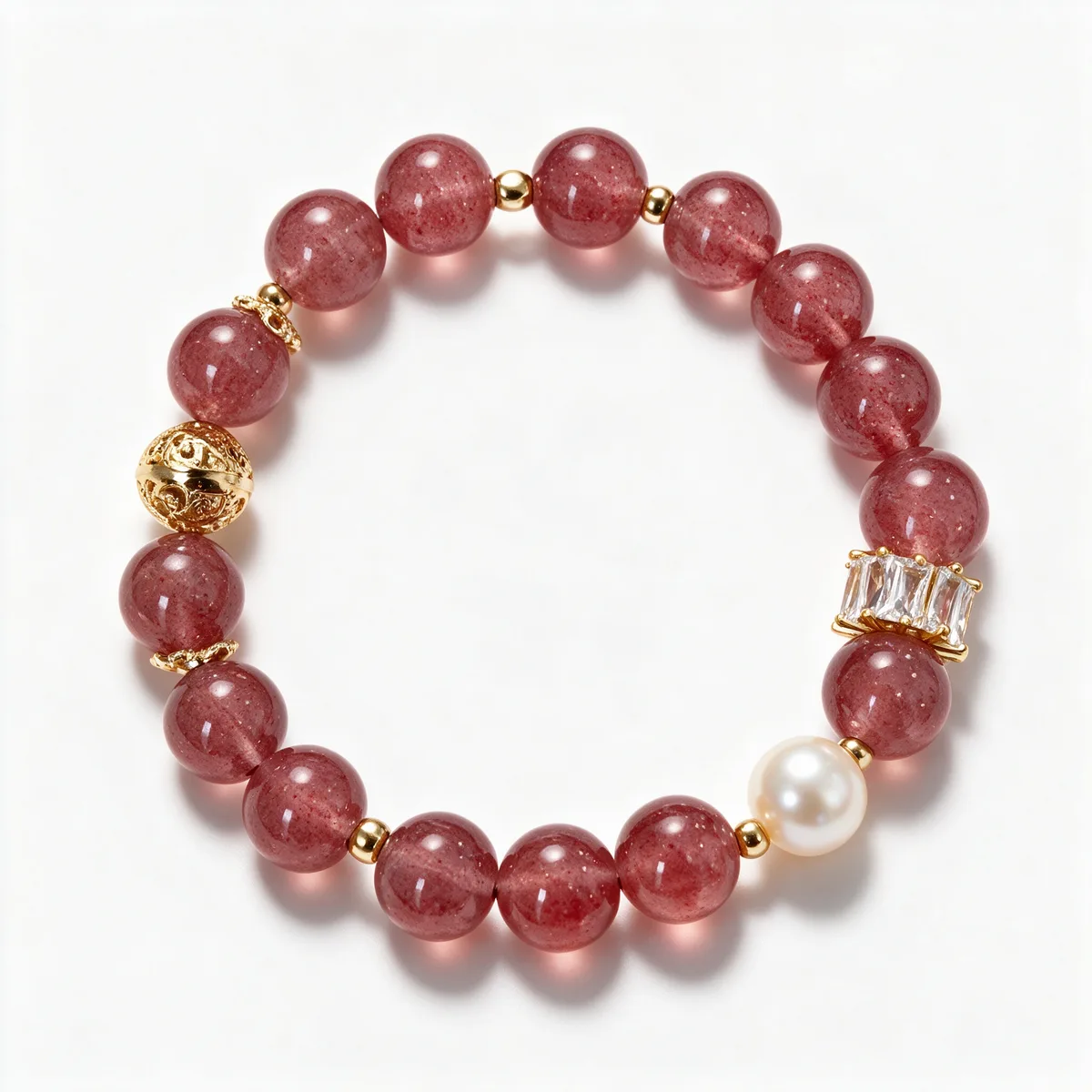 Strawberry Quartz Bracelet 10mm