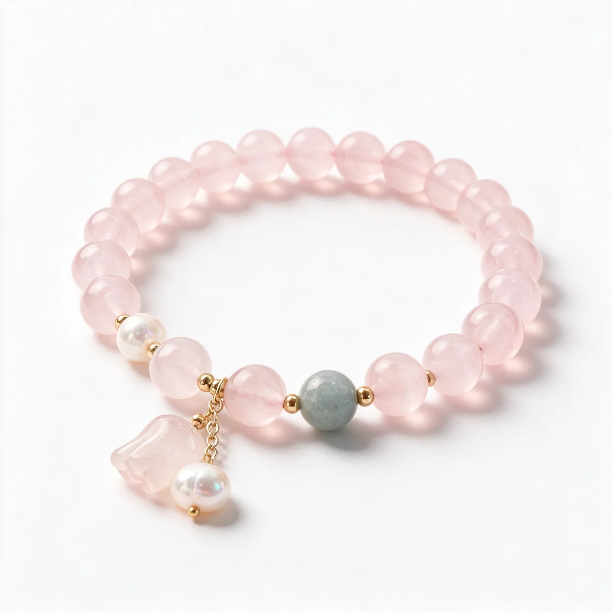 Pink Series Rose Quartz Pearl Bracelet
