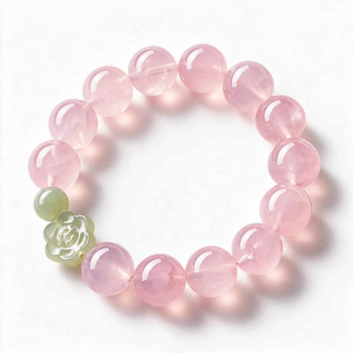 Rose Quartz Jade Accent Bracelet