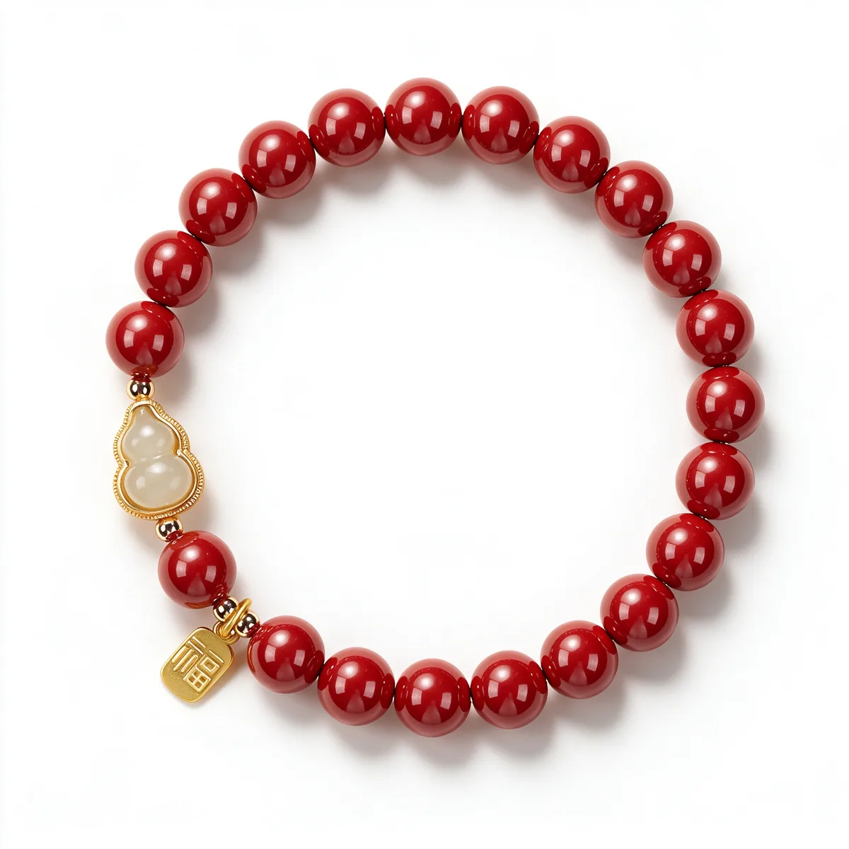 Cinnabar Gourd Bracelet 8mm