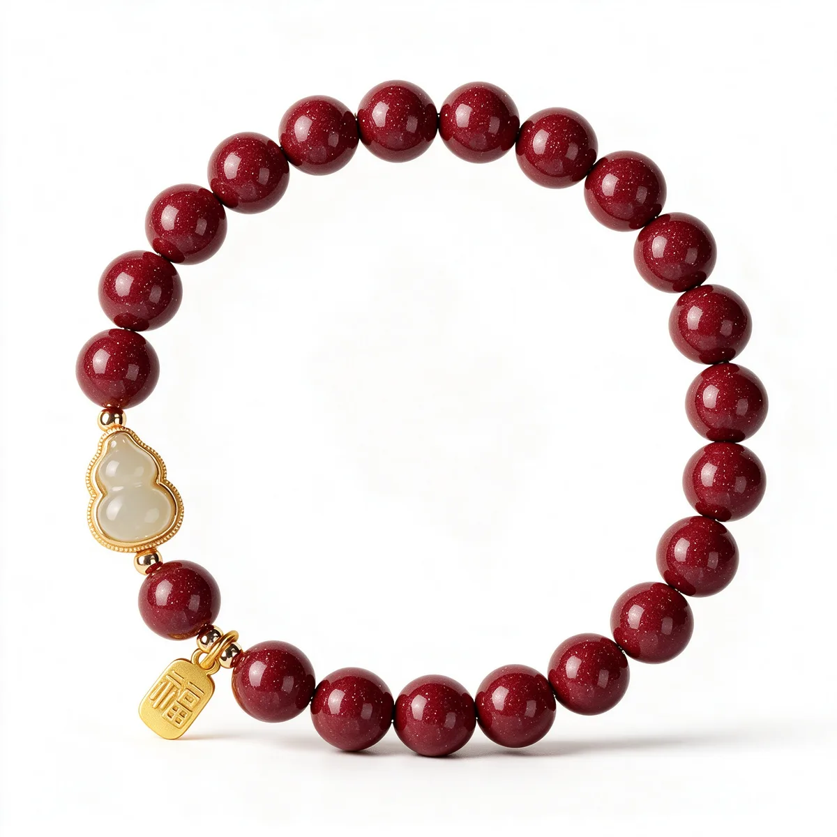 Purple Cinnabar Gourd Bracelet 8mm