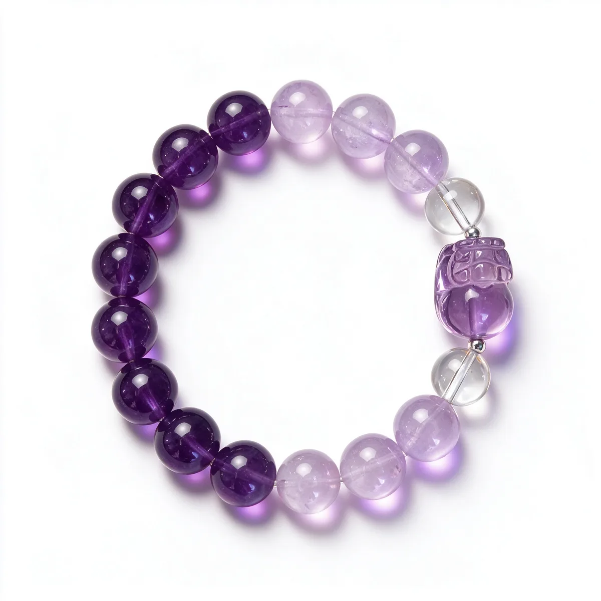 Amethyst Pi Xiu Clear Quartz Bracelet 10mm