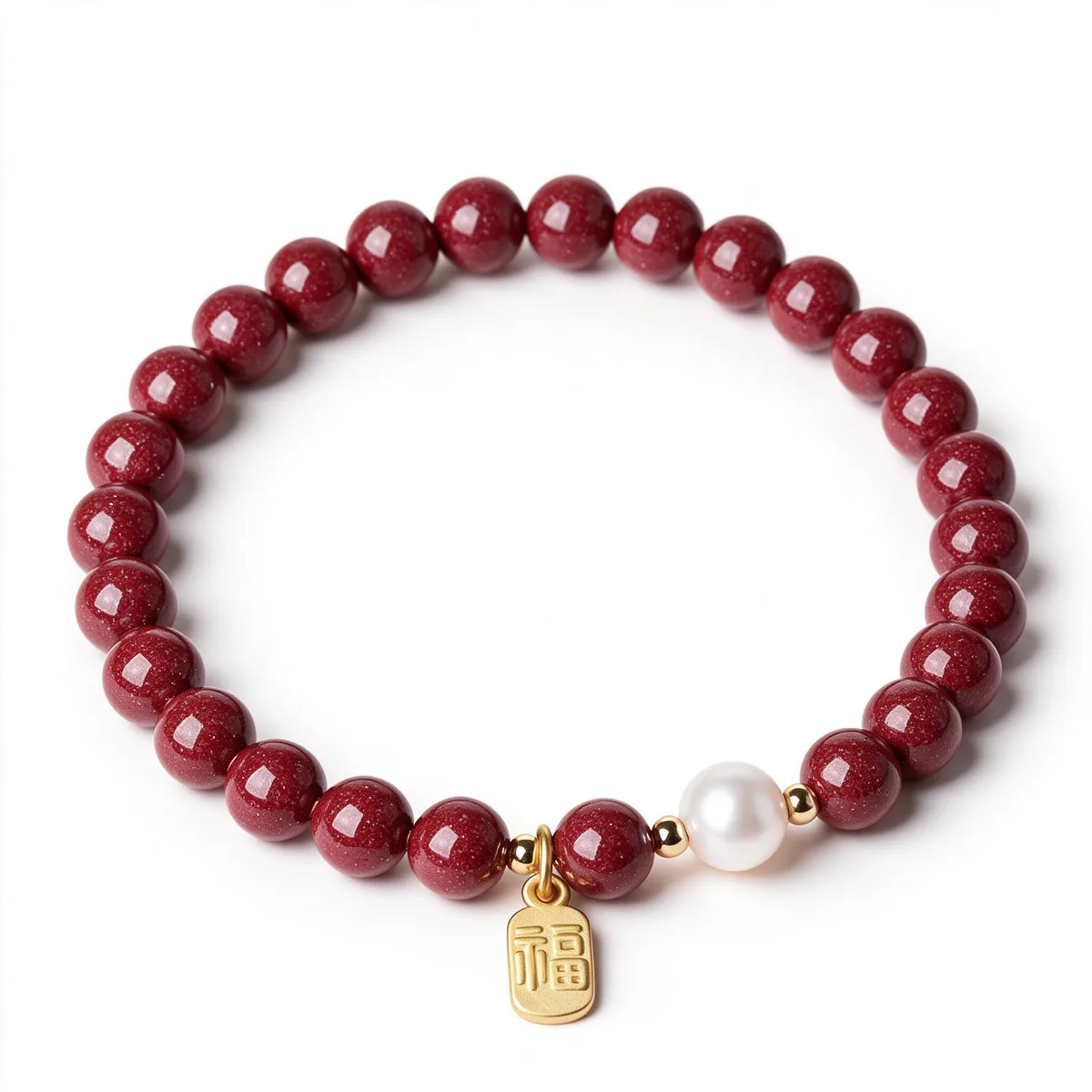 Purple Cinnabar Pearl Bracelet 6mm