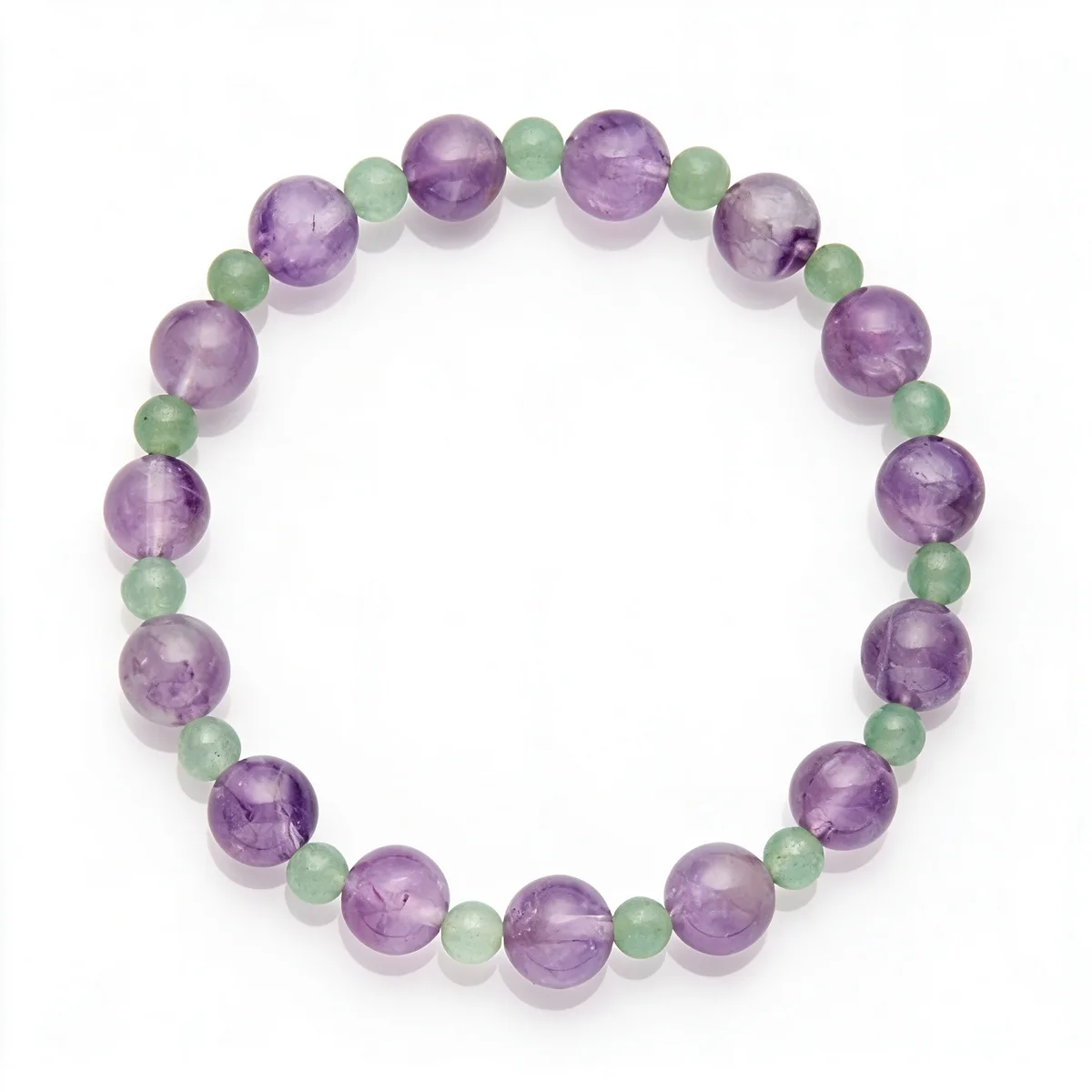 Amethyst Green Aventurine Bracelet 8mm