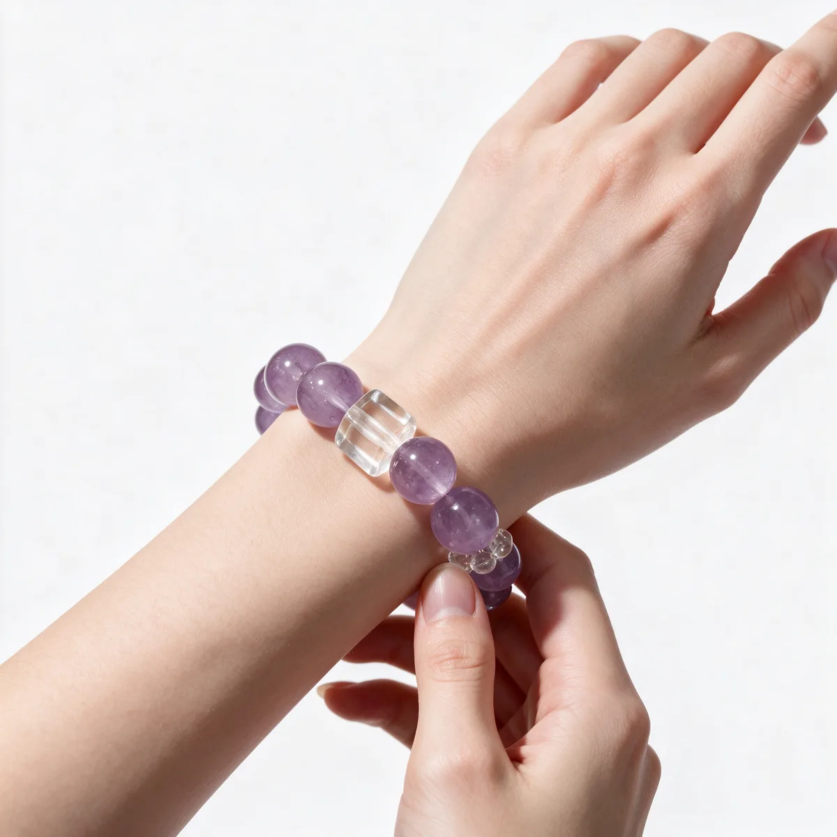 Amethyst Taro Cream Bracelet 12mm